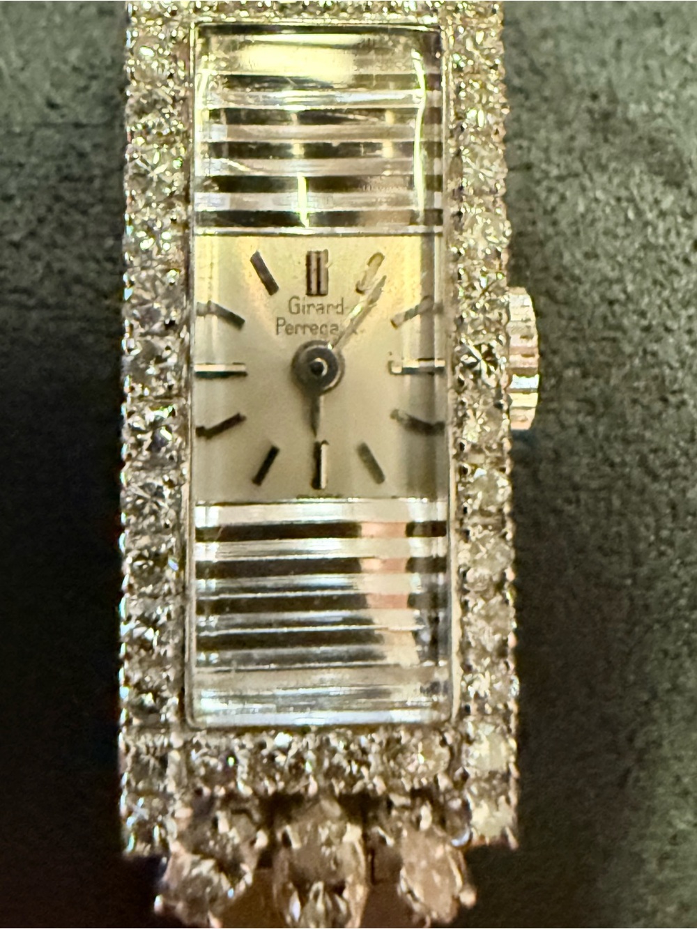 Rare 1960’s Girard-Perregaux Diamond and 18k white gold cocktail watch.